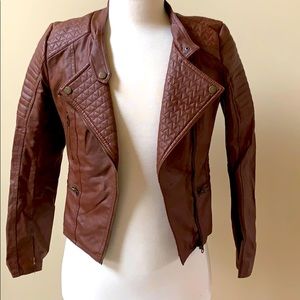 Pac Sun brown Faux Leather Jacket